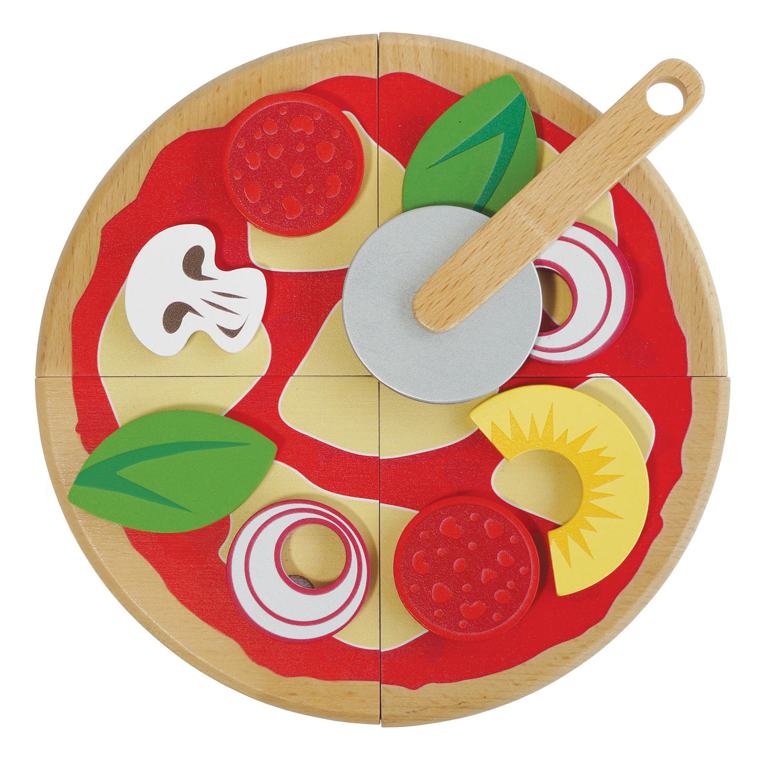 Pizza & Belag  mit Schneiderad / Pizza & Toppings with Slice Cutter