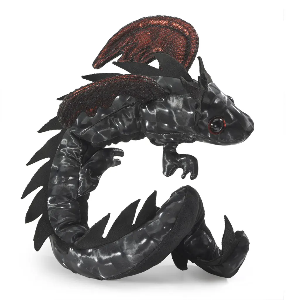 Drachenarmband schwarz / Midnight Dragon Wristlet-Folkmanis® Puppets