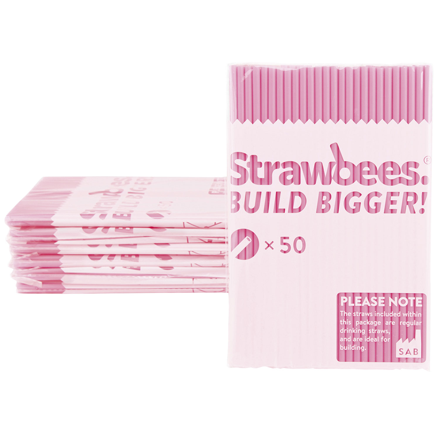Straws pink/Strohhalme pink 50 pcs.