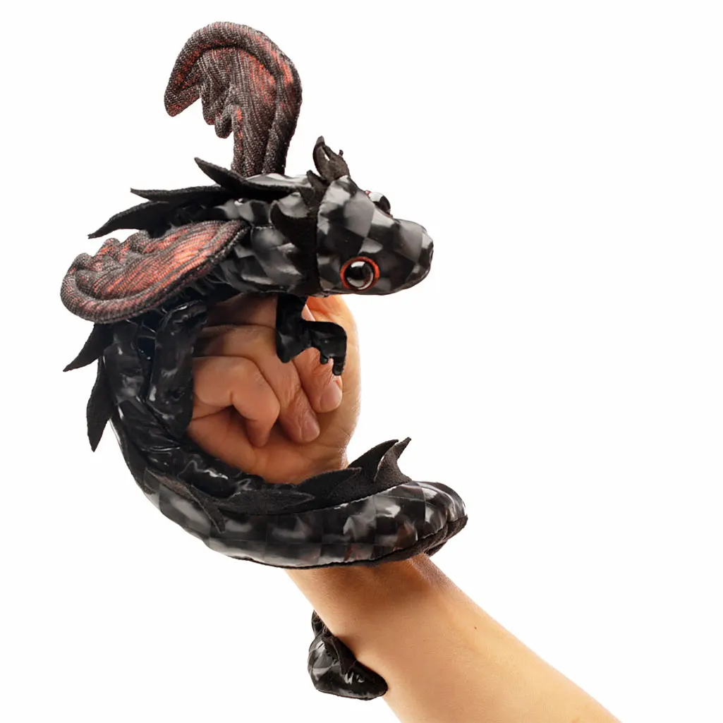 Drachenarmband schwarz / Midnight Dragon Wristlet-Folkmanis® Puppets