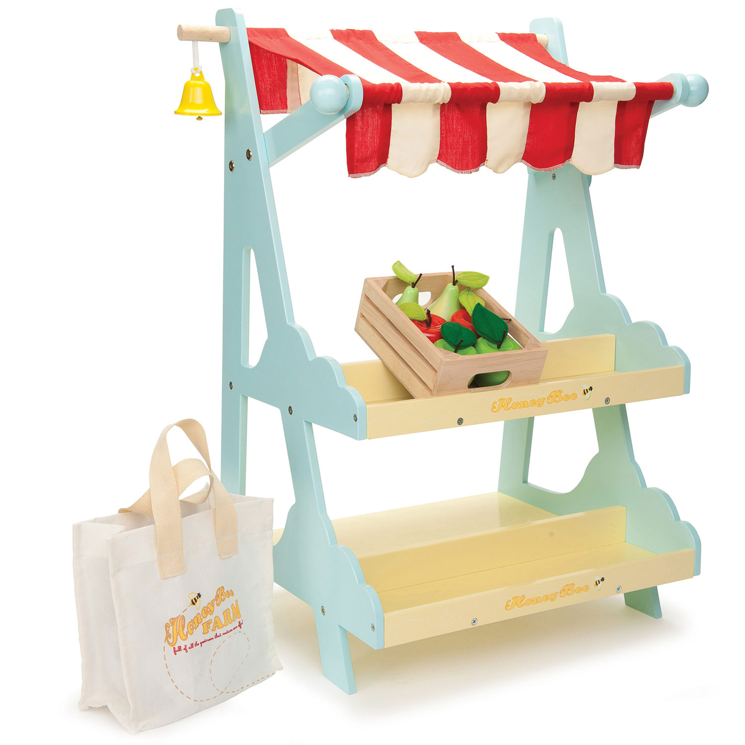 Honeybee Marktstand / Wooden Market Stall & Fruit Play Food Crate-Le Toy Van (LTV)