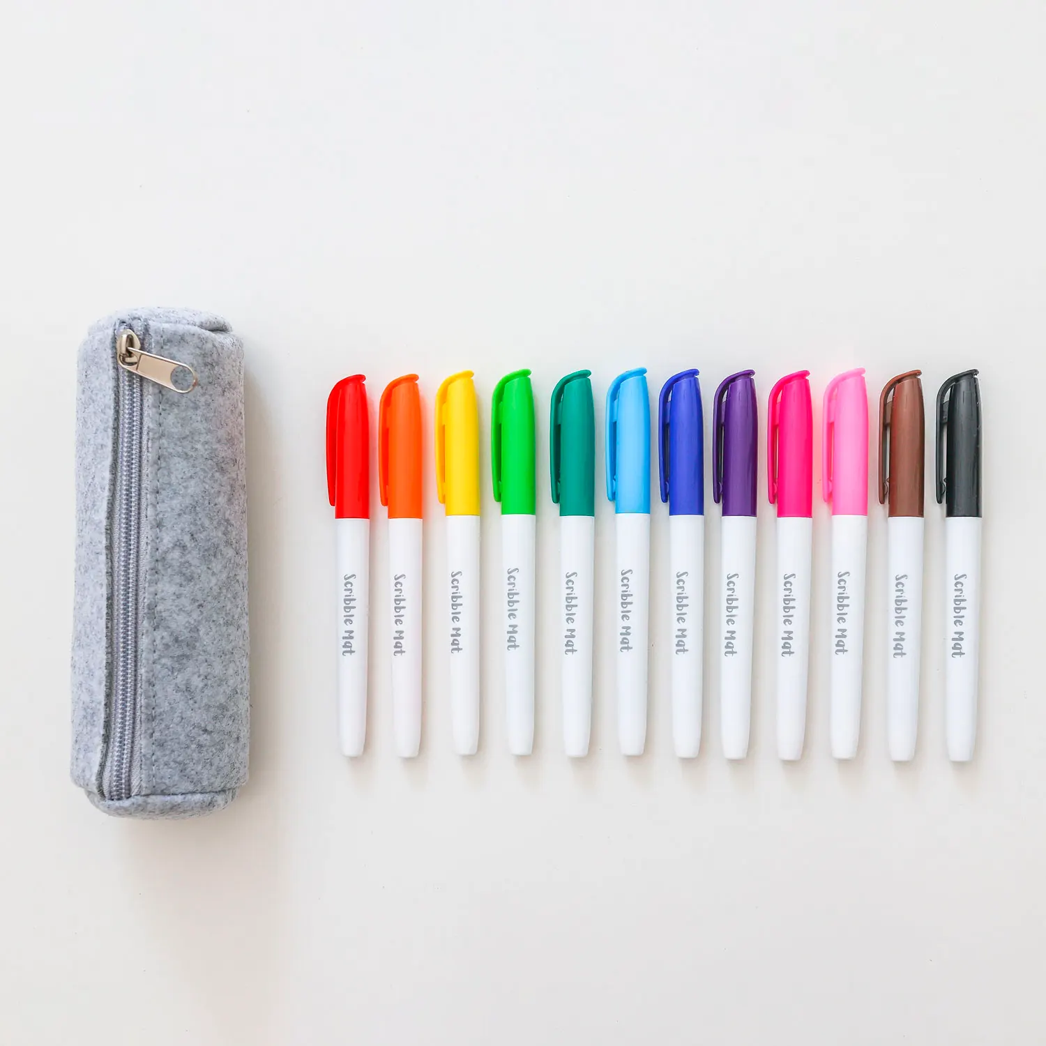 Scribble Mat / Grey Felt Pencil Case Scribble Mat / Grey Felt Pencil Case