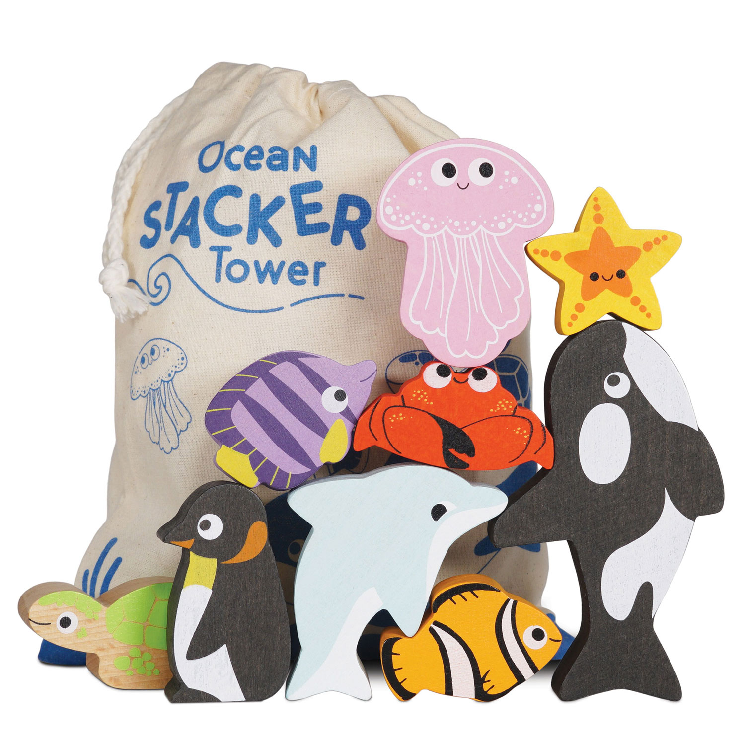 Ocean Life Stacking Animals & Bag-Le Toy Van (LTV)