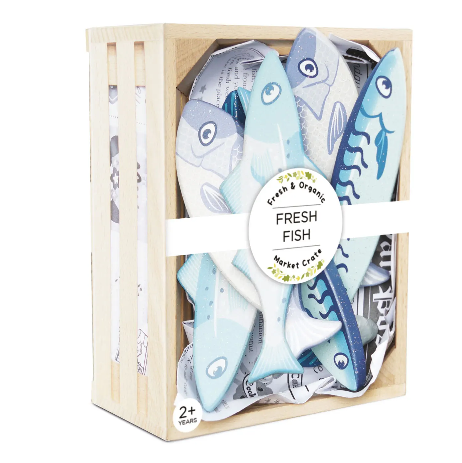 Frischfisch Marktkiste / Market Fish Wooden Play Food Crate (New Look)-Le Toy Van (LTV)