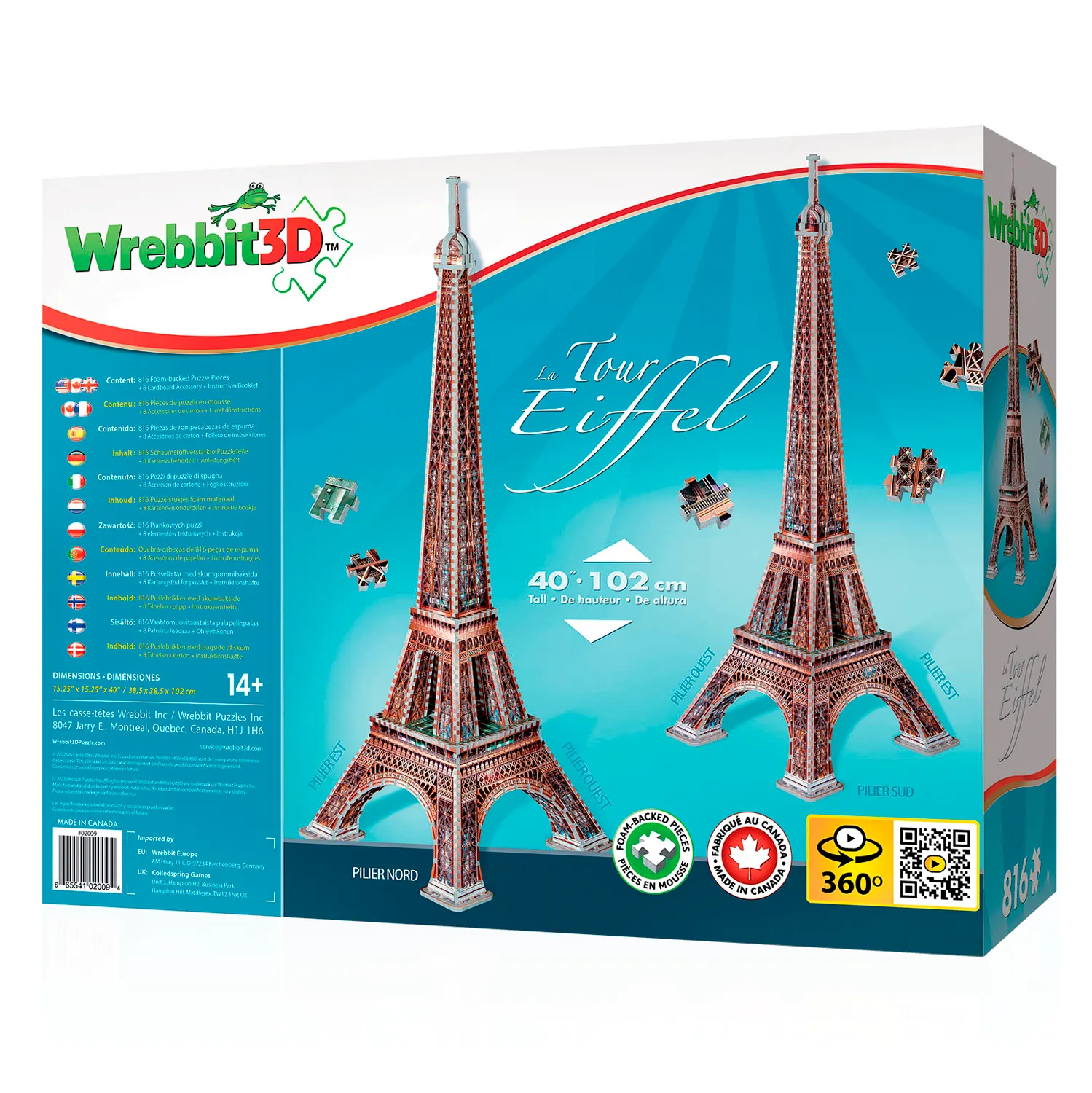 Eiffelturm - Eiffel Tower / 3D-Puzzle-Wrebbit-3D Puzzles