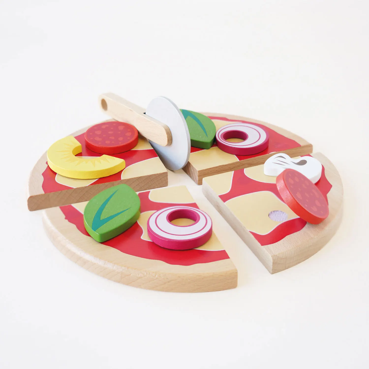 Pizza & Belag  mit Schneiderad / Pizza & Toppings with Slice Cutter Pizza & Belag  mit Schneiderad / Pizza & Toppings with Slice Cutter-Le Toy Van (LTV)
