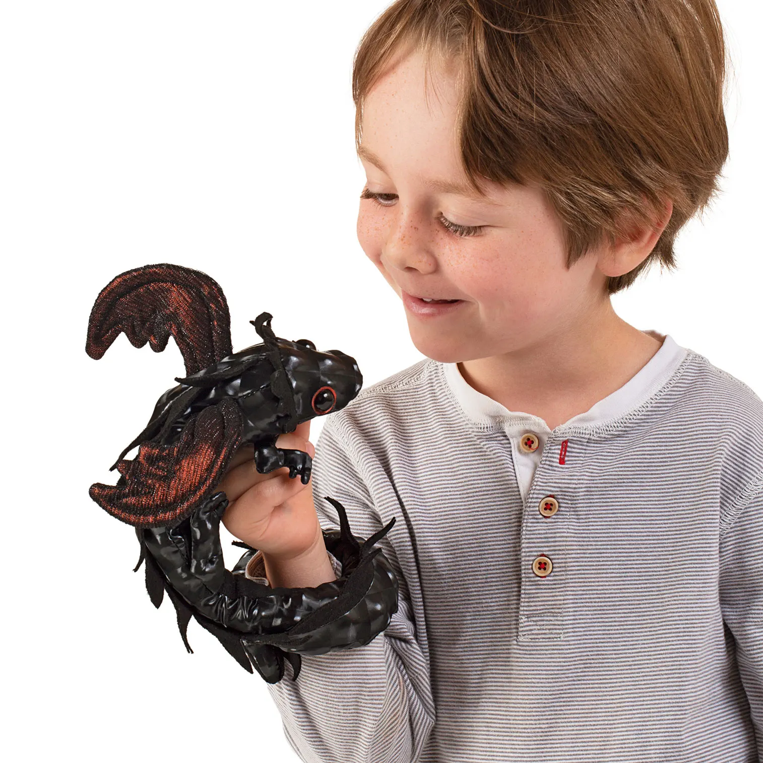 Drachenarmband schwarz / Midnight Dragon Wristlet-Folkmanis® Puppets