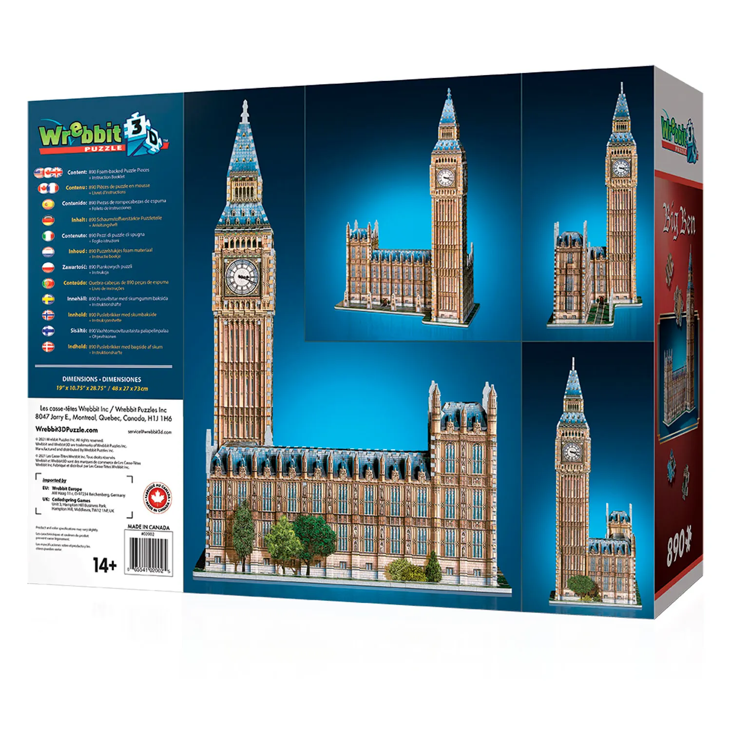 Big Ben & House of Parliament - Queen Elisabeth Tower / 3D-Puzzle Big Ben & House of Parliament - Queen Elisabeth Tower / 3D-Puzzle-Wrebbit-3D Puzzles