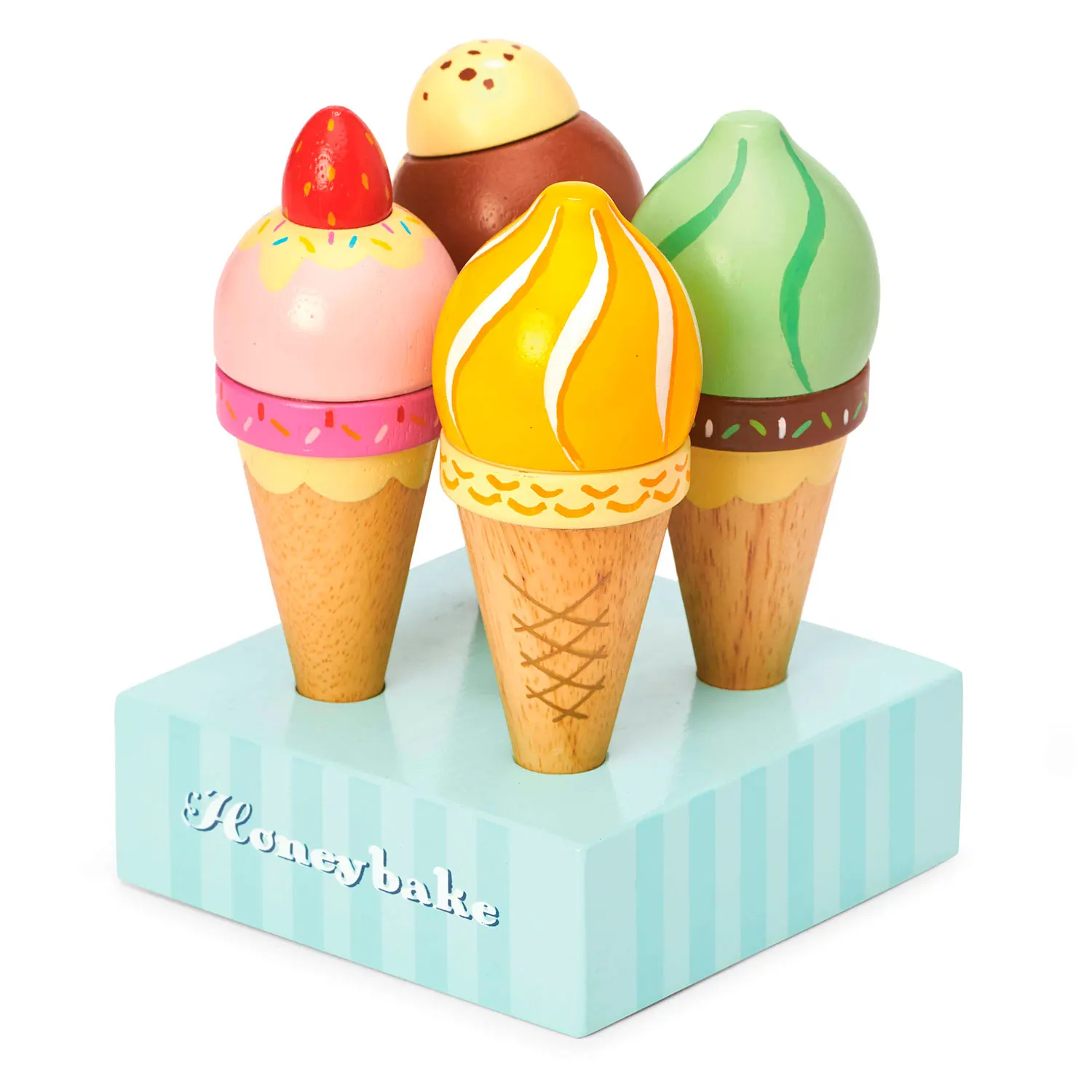 Eiscreme auf Waffeln  / Wooden Ice Cream Cones Set-Le Toy Van (LTV)