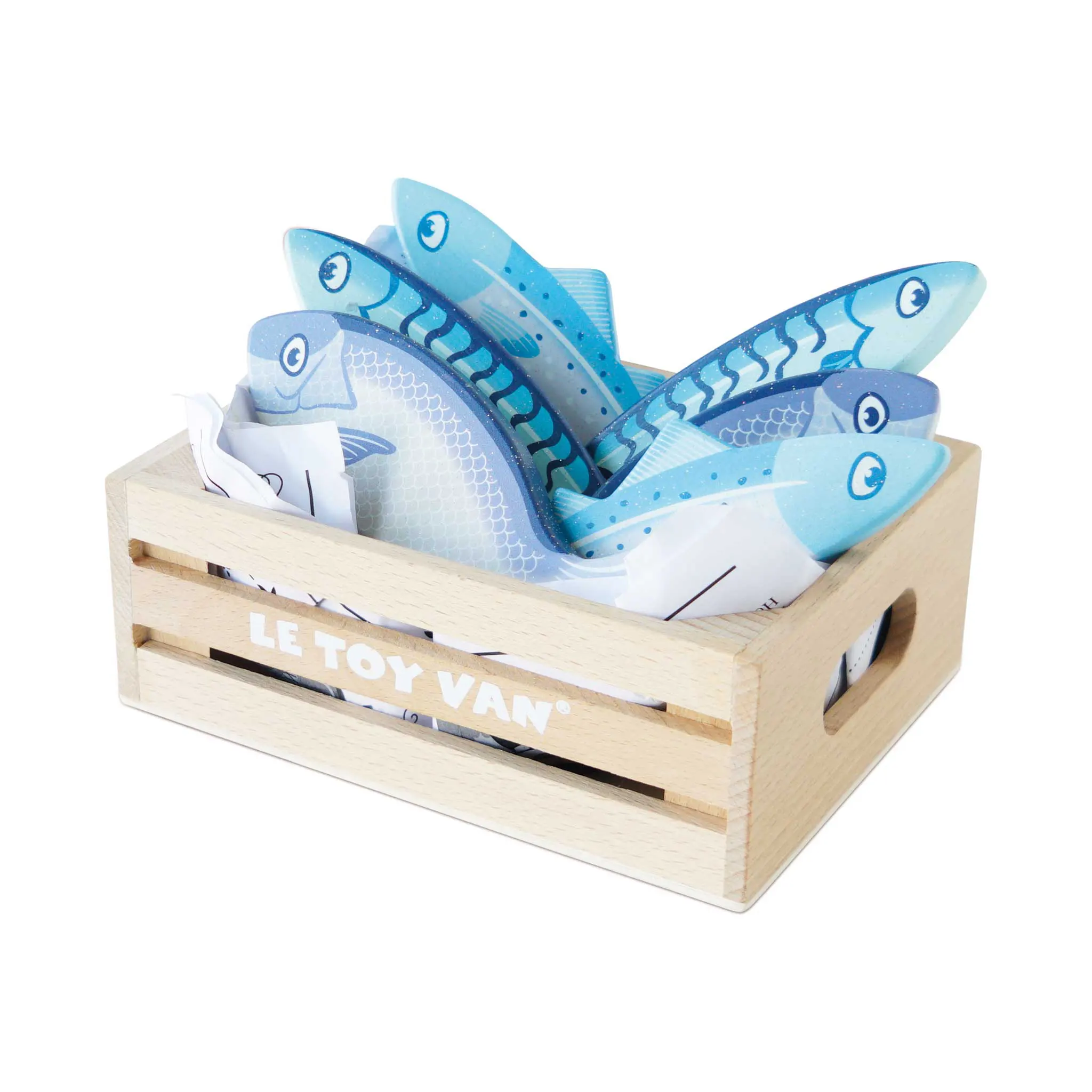 Frischfisch Marktkiste / Market Fish Wooden Play Food Crate (New Look)-Le Toy Van (LTV)