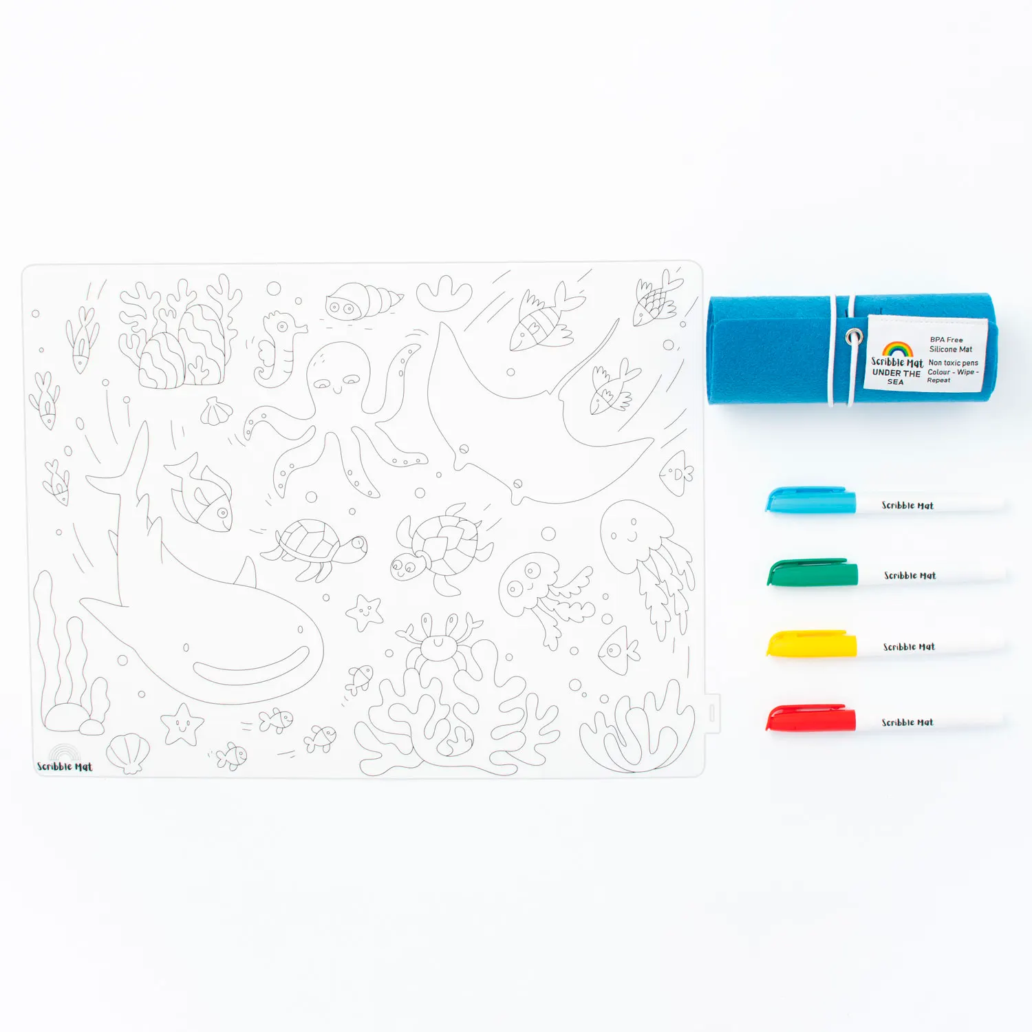 Scribble Mat 4 Farben / 4 colors - Under the sea Scribble Mat 4 Farben / 4 colors - Under the sea