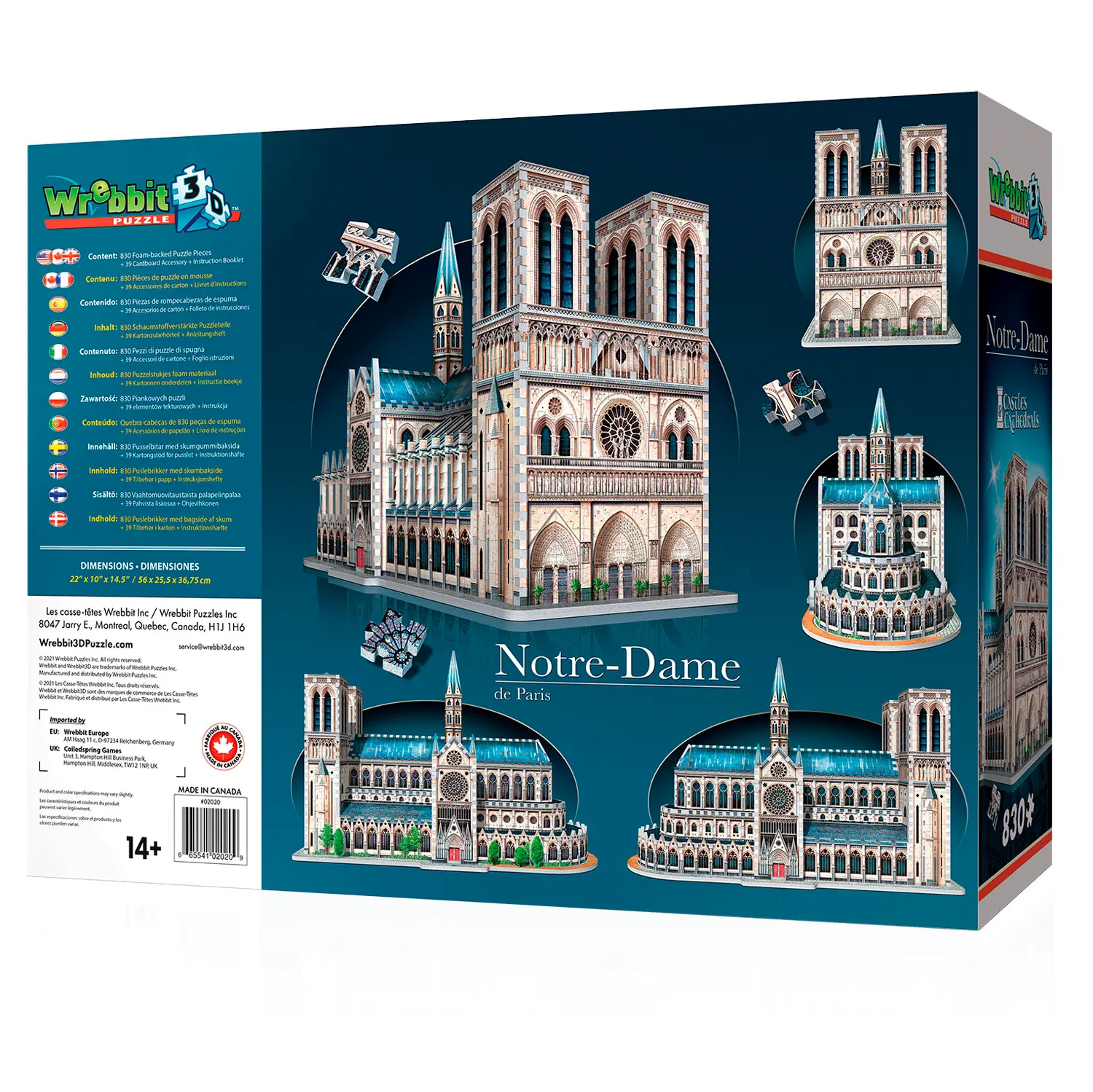 Notre Dame de Paris (830 Teile)-Wrebbit-3D Puzzles