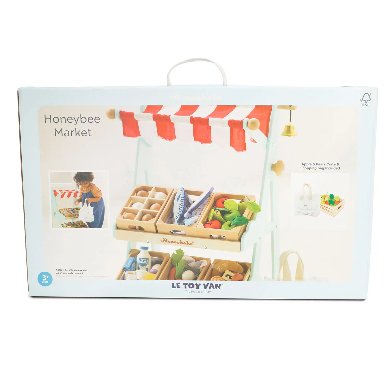 Honeybee Marktstand / Wooden Market Stall & Fruit Play Food Crate Honeybee Marktstand / Wooden Market Stall & Fruit Play Food Crate-Le Toy Van (LTV)