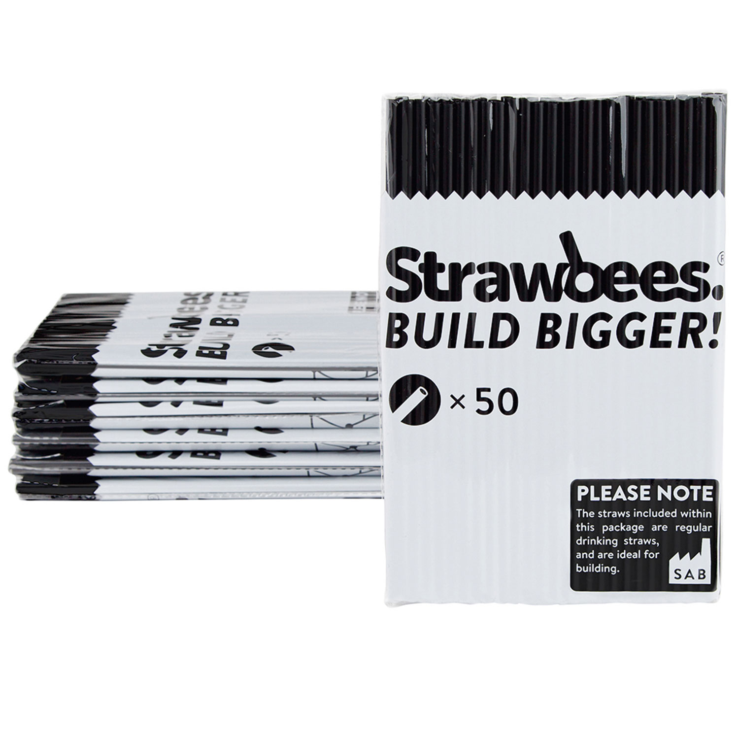 Straws black/Strohhalme schwarz 50 pcs.