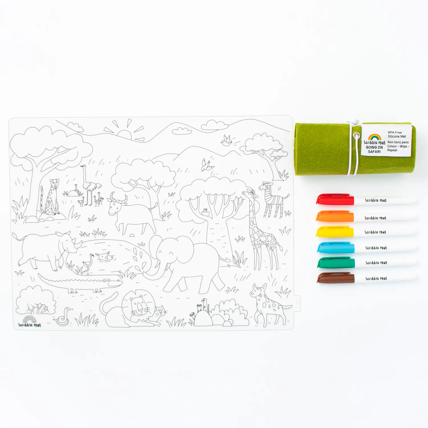 Scribble Mat 6 Farben / 6 colors - Safari Scribble Mat 6 Farben / 6 colors - Safari
