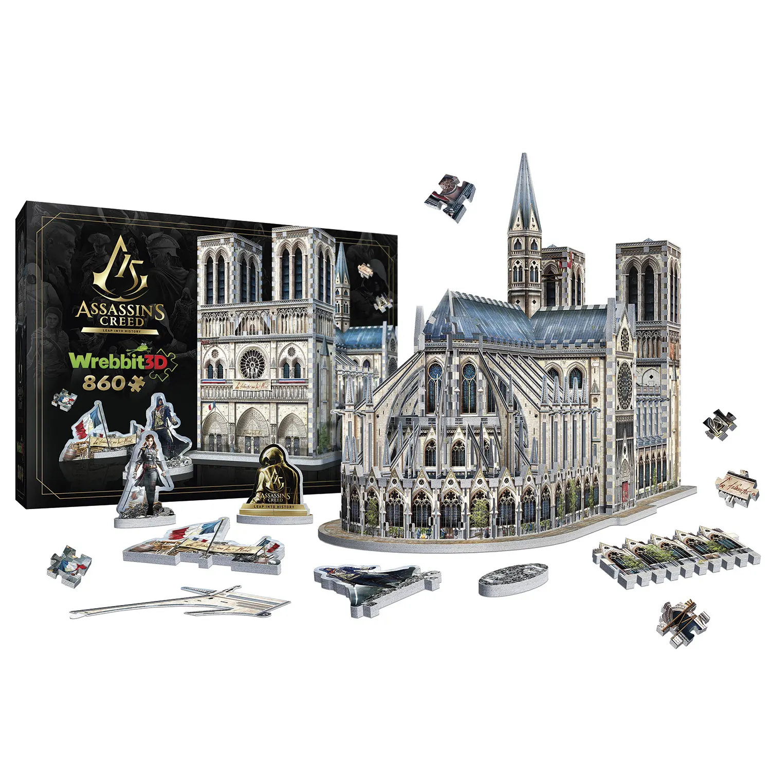 ASSASSINS CREED UNITY Notre-Dame (860 Teile) ASSASSINS CREED UNITY Notre-Dame (860 Teile)-Wrebbit-3D Puzzles