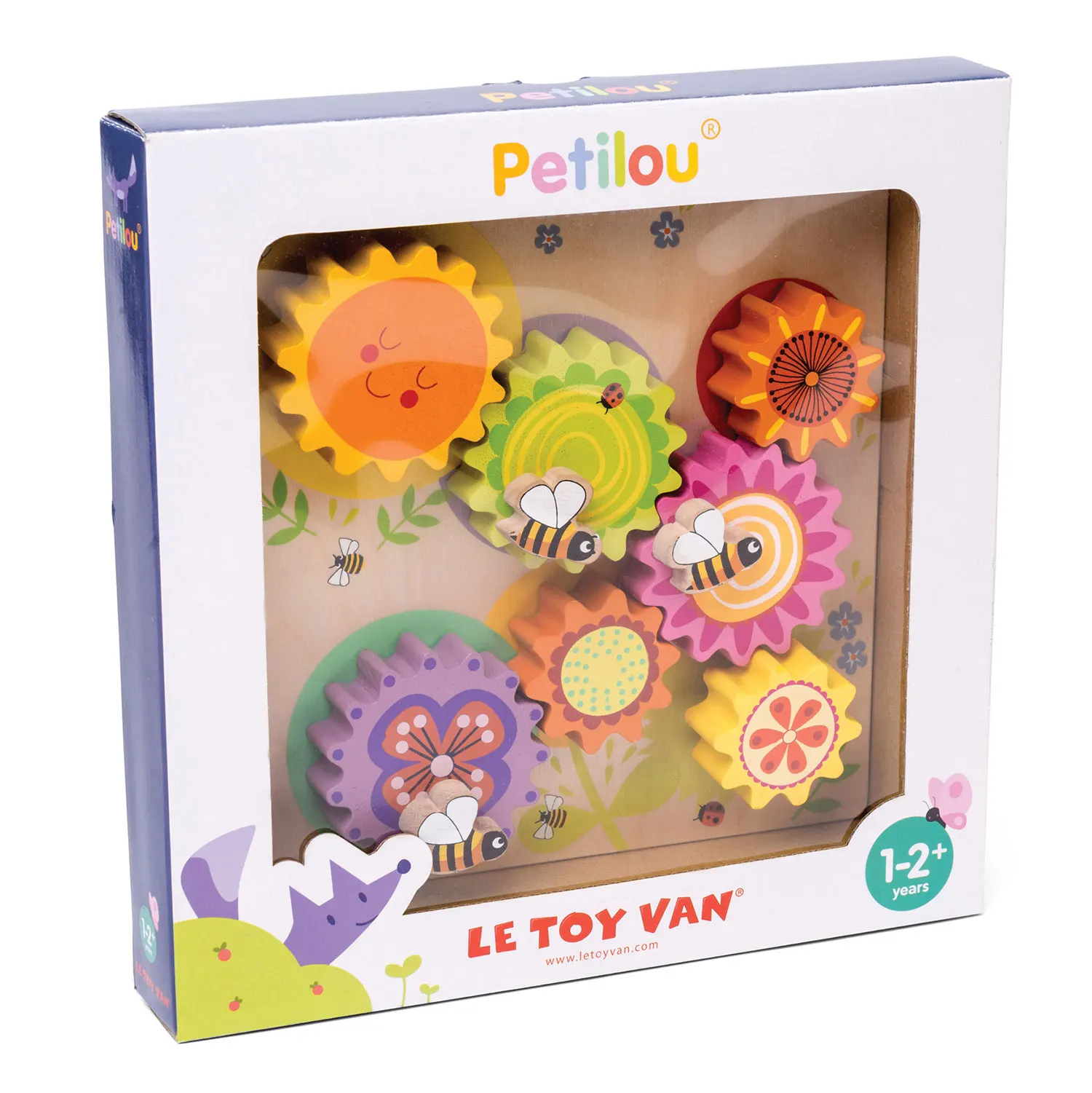 Zahnrad-Spiel "Biene und Blumen"/ Meadow Bees Gear & Cogs-Le Toy Van (LTV)