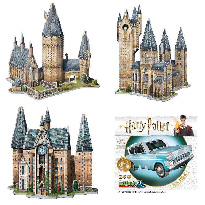 Harry Potter - 3D-Puzzles von Wrebbit 3D, 4 Puzzles  in einem Paket