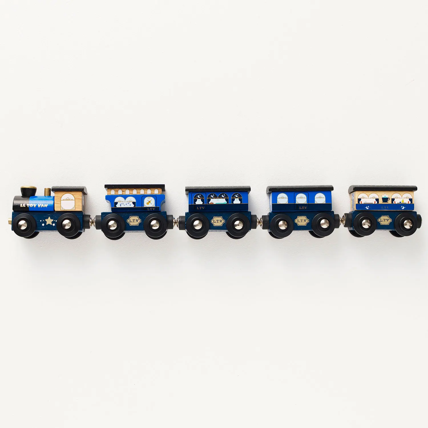 Blauer Zug mit Waggons / Twilight Train & Carriages (Blue) Blauer Zug mit Waggons / Twilight Train & Carriages (Blue)-Le Toy Van (LTV)