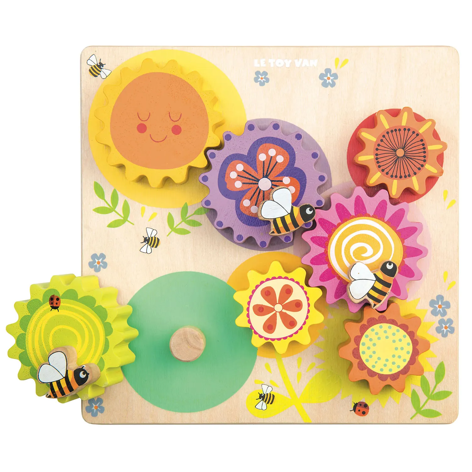 Zahnrad-Spiel "Biene und Blumen"/ Meadow Bees Gear & Cogs-Le Toy Van (LTV)