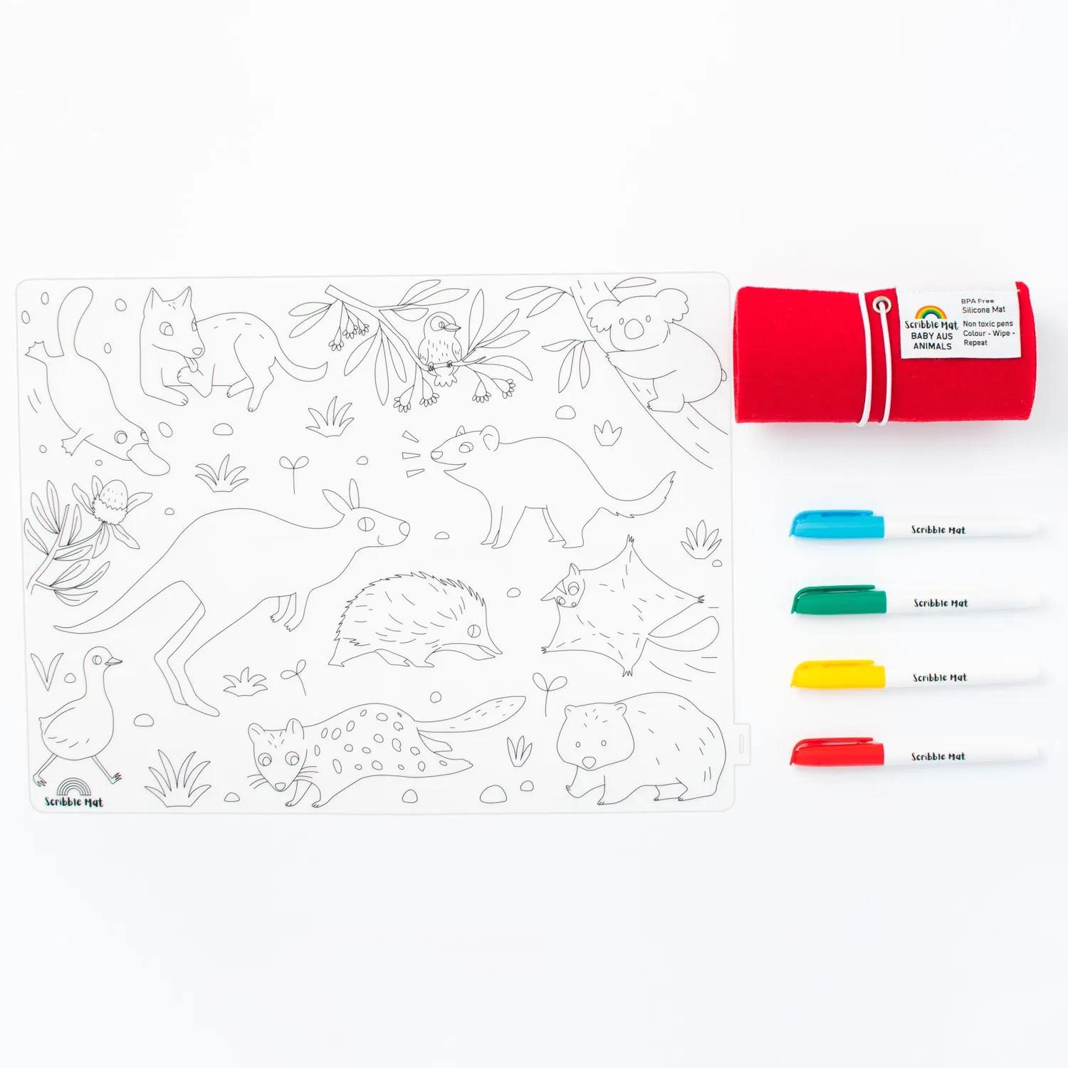 Scribble Mat 4 Farben / 4 colors - Australien Animals Scribble Mat 4 Farben / 4 colors - Australien Animals
