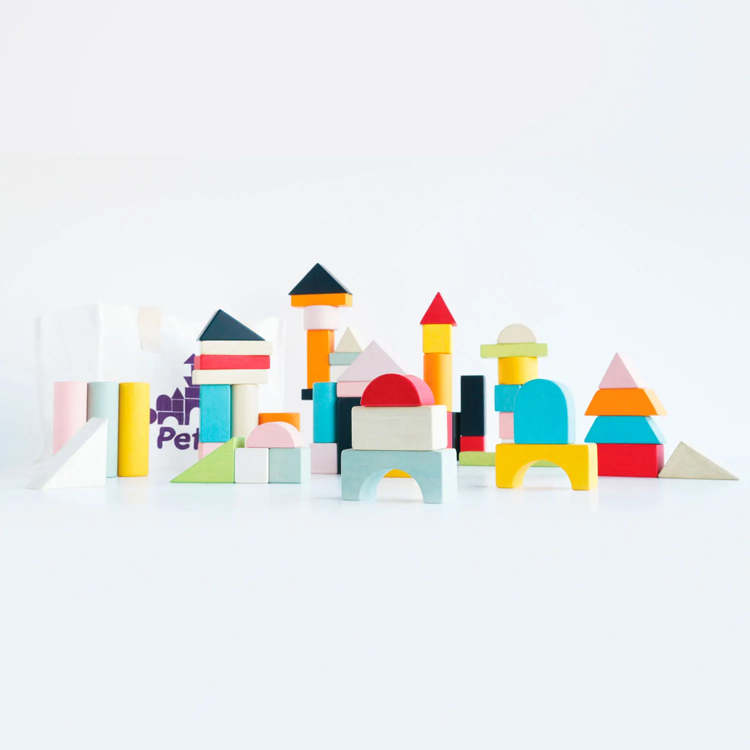 Bausteine & Tasche / Colourful Building Blocks & Bag - 60 piece Bausteine & Tasche / Colourful Building Blocks & Bag - 60 piece-Le Toy Van (LTV)