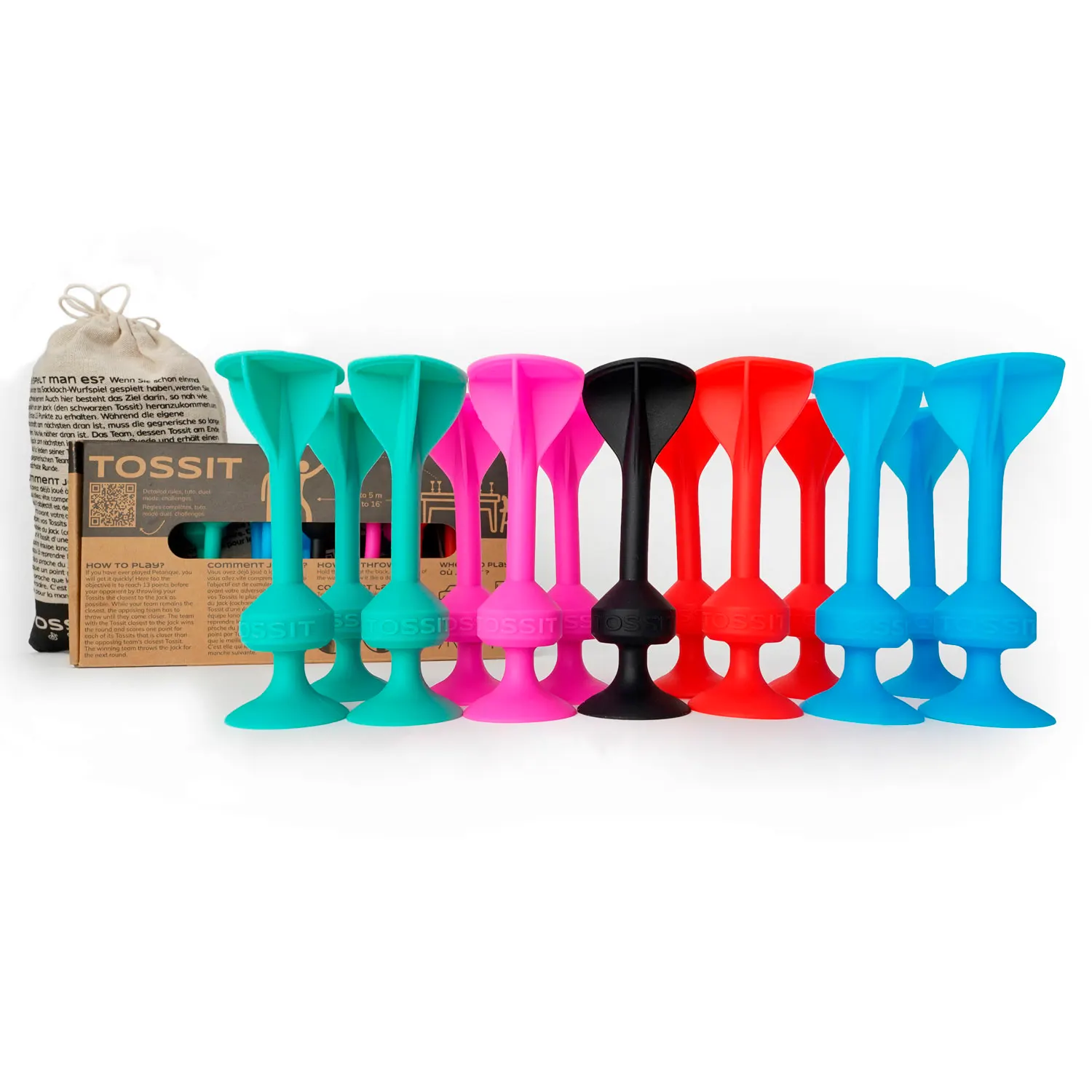 TOSSIT FAMILY PACK rot / türkis / pink / hellblau-TOSSIT®