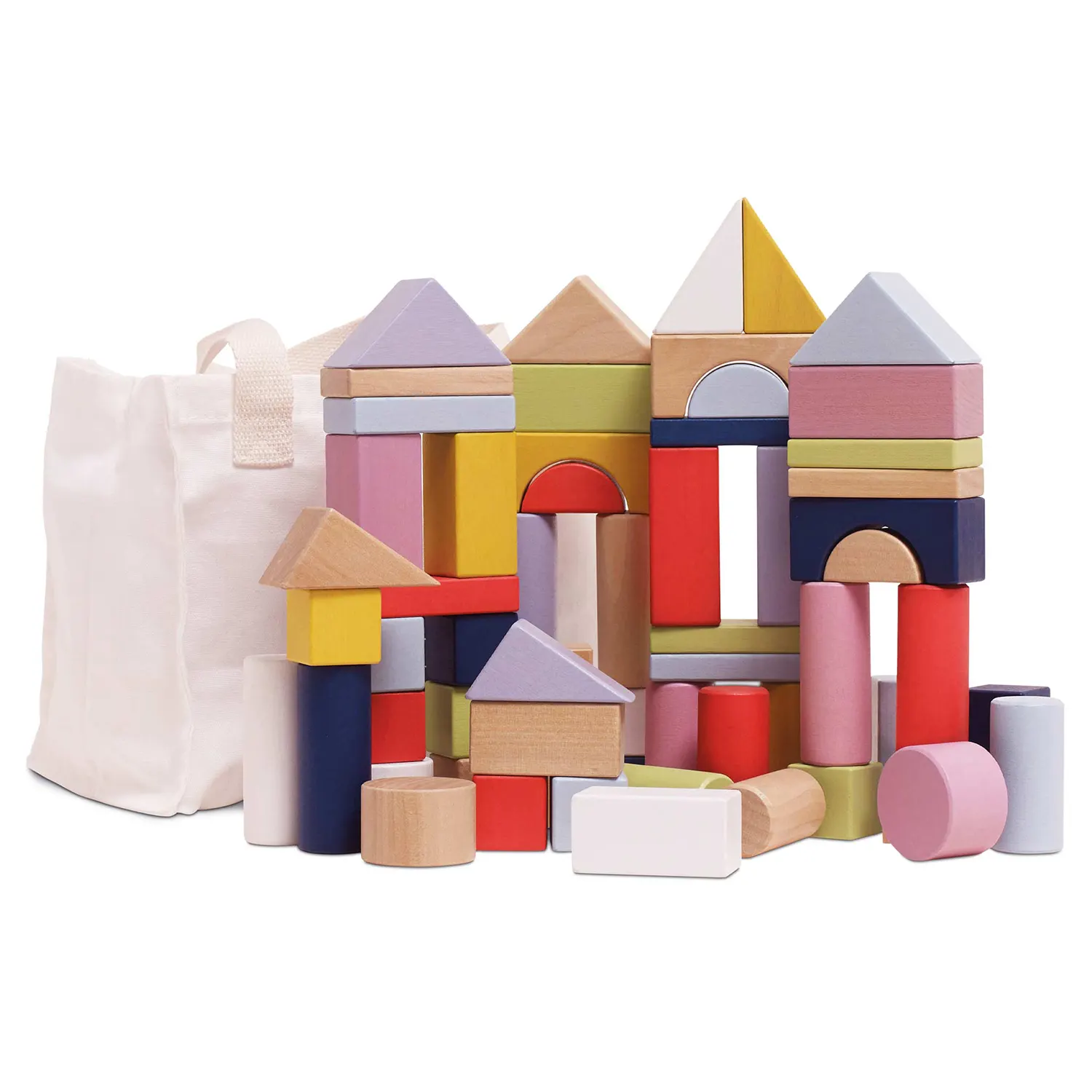 Bausteine & Tasche / Colourful Building Blocks & Bag - 60 pc. (New Look)