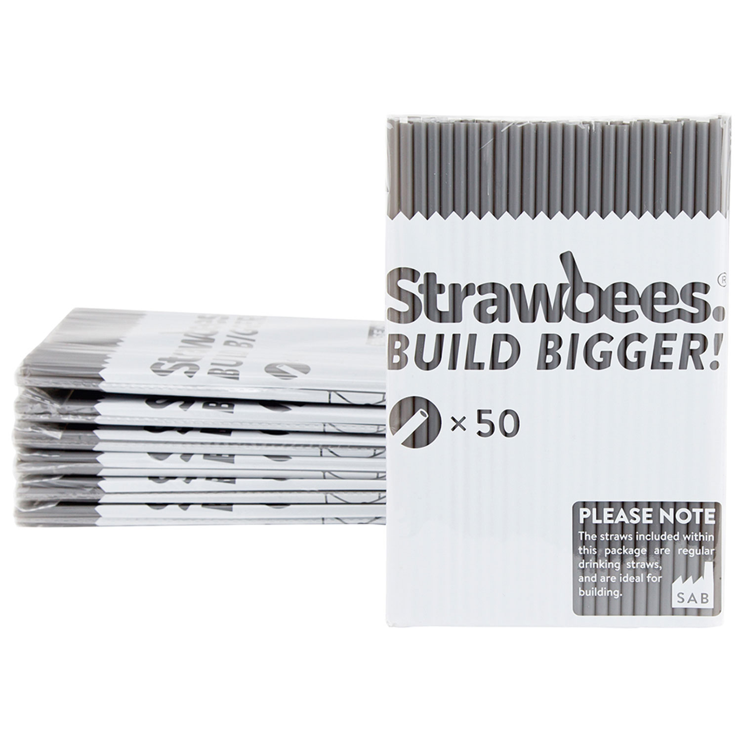 Straws grey/Strohhalme grau 50 pcs.