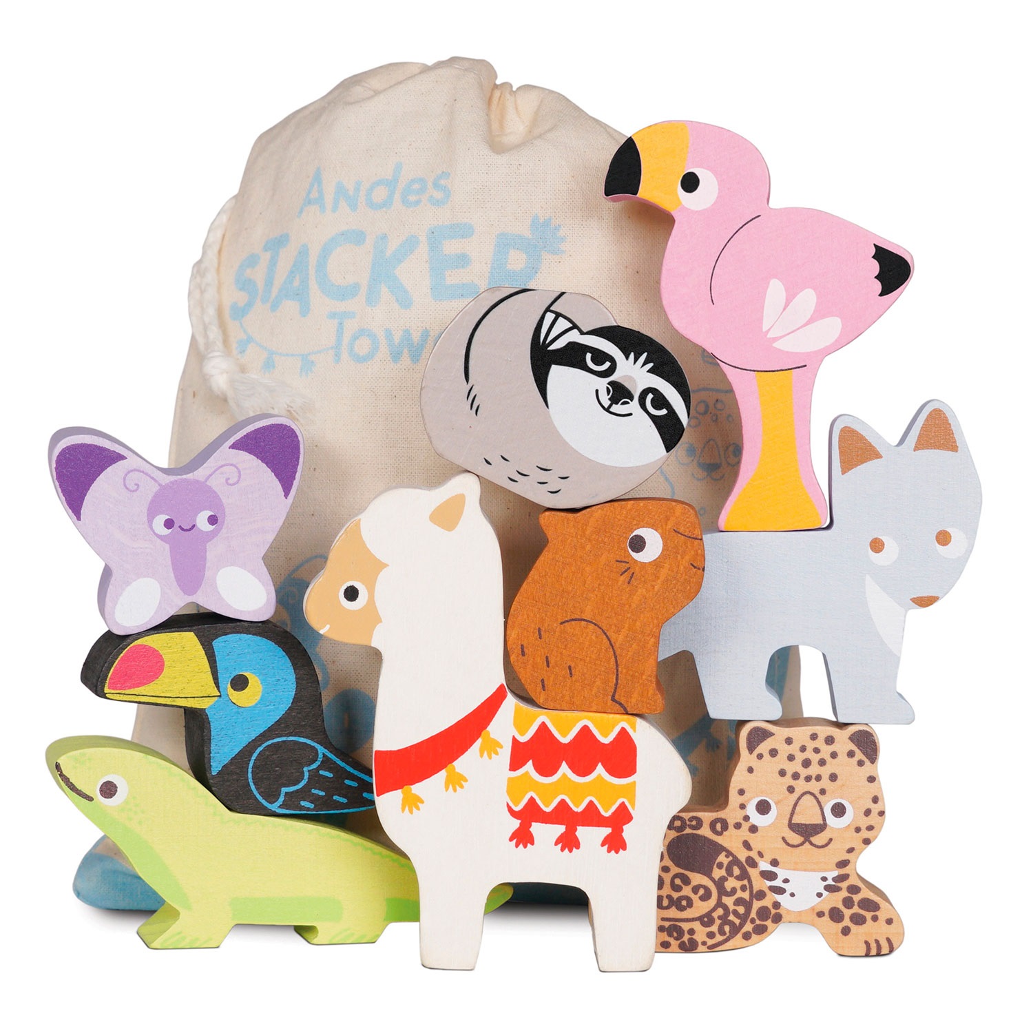 Stapelspiel Rainforest  / Andes Wooden Animals Stacking Toy-Le Toy Van (LTV)