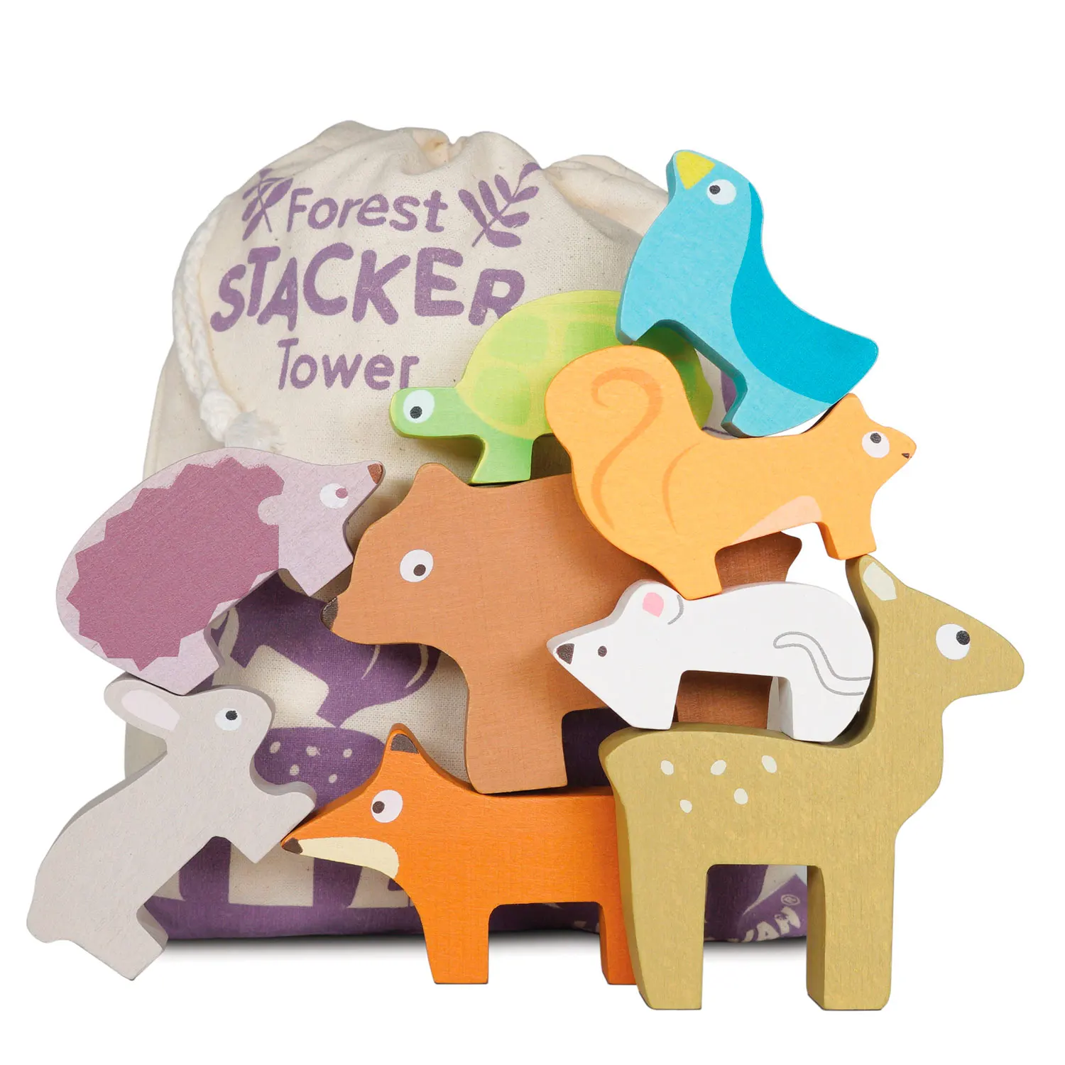 Stapelspiel Waldtiere / Woodland Stacking Forest Anmimals & Bag-Le Toy Van (LTV)