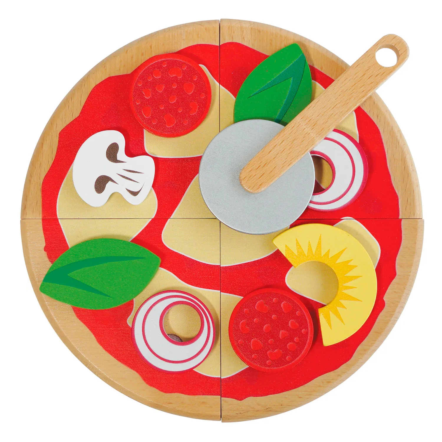 Pizza & Belag  mit Schneiderad / Pizza & Toppings with Slice Cutter Pizza & Belag  mit Schneiderad / Pizza & Toppings with Slice Cutter-Le Toy Van (LTV)