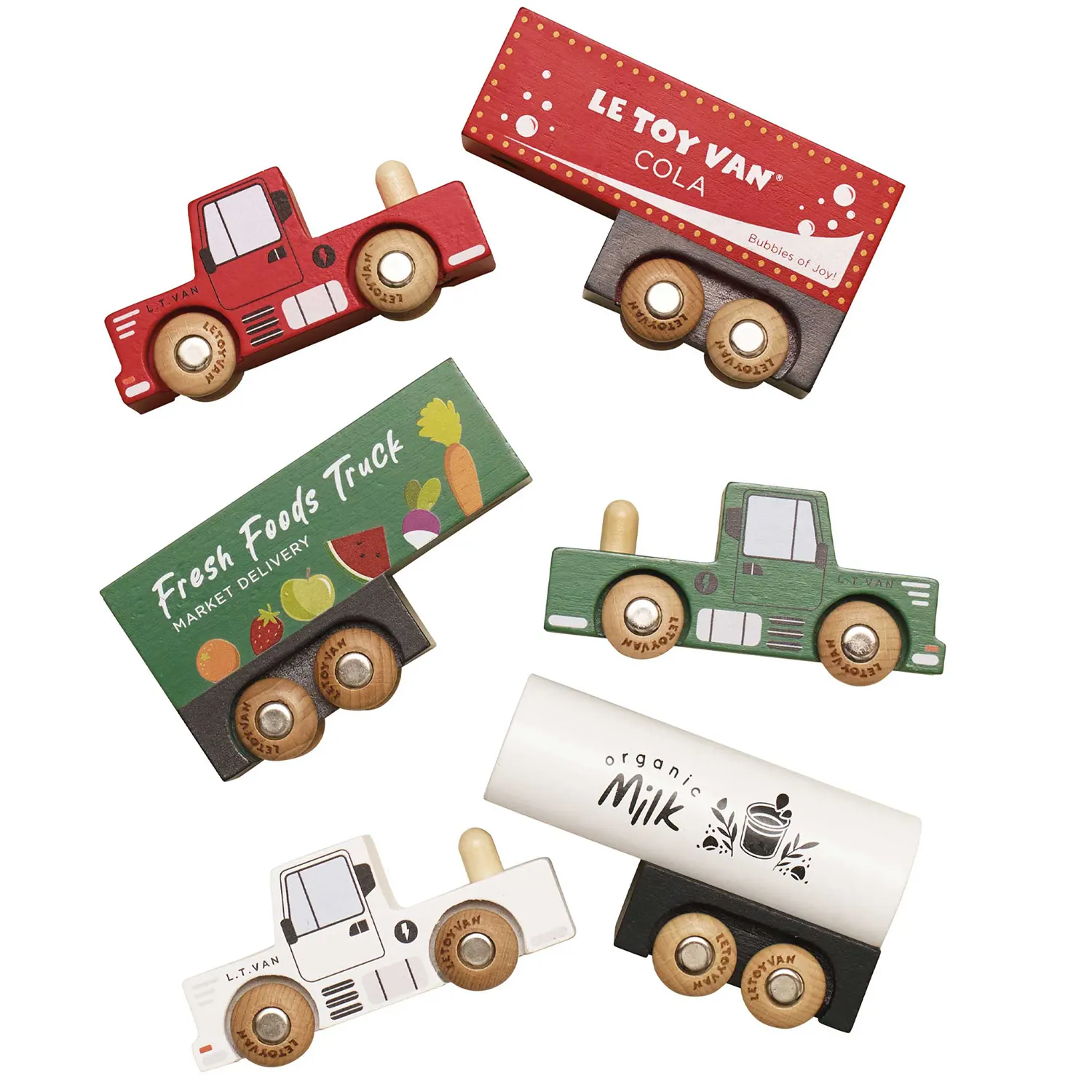 Wooden Trailer Truck Set / Lastwagen-Set