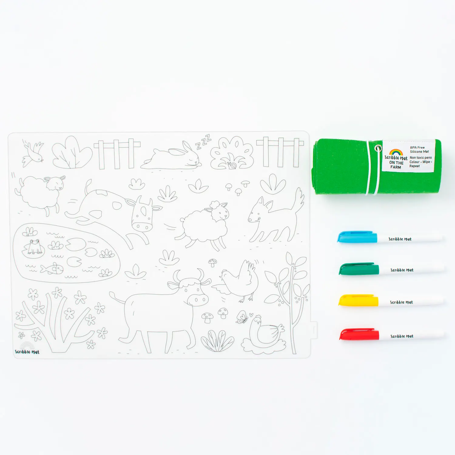 Scribble Mat 4 Farben / 4 colors - On the farm Scribble Mat 4 Farben / 4 colors - On the farm