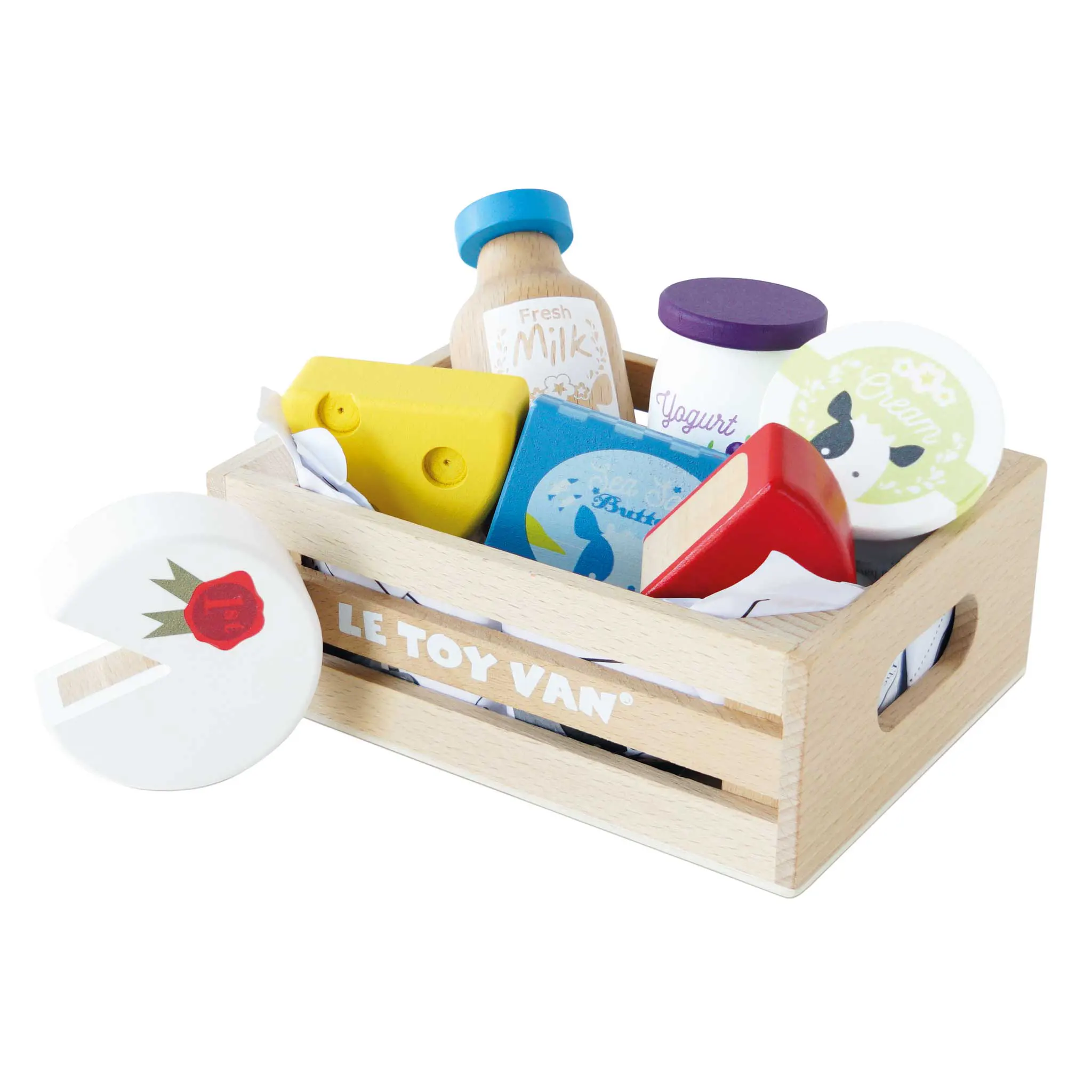 Käse & Milch Marktkiste / Cheese & Dairy Wooden Market Crate - 2022-Le Toy Van (LTV)